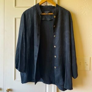 Vintage CITRON Button Down Silk Blouse Size L